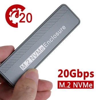 Корпус на твърдотелно устройство за съхранение M. 2 NVMe SSD USB Type C Gen2 20 gbps, адаптер Type-C за PCIe M-Key SSD, корпус твърдотелно устройство USB 3.2 КАПАЦИТЕТ от 4 TB