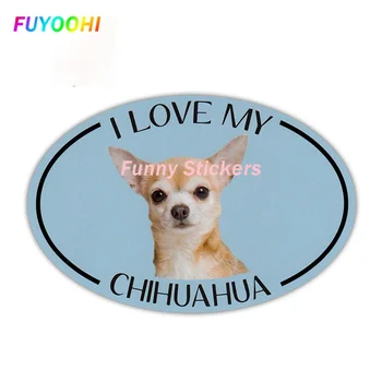 FUYOOHI Екстериор/Защита Забавни Стикери С Участието на Овална Породи Кучета I Love My Chihuahua Стикер Върху Бронята на Колата Аксесоари За Подреждане