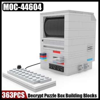 MOC Ретро компютърен контролер за Разчитане на кутията-пъзели блок на Клавиатурата играч Тухли Сглобяване на играчки Подарък