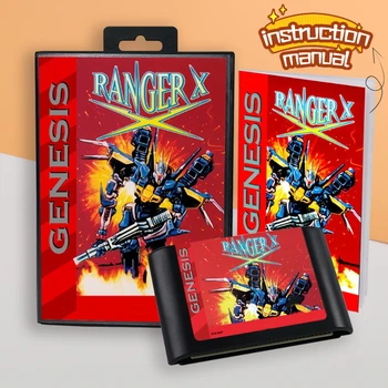 за игра на карти Ranger US X cover 16bit MD с търговия на дребно предавателна кутия с ръководство за потребителя (1 комплект) за конзоли Sega Genesis Megadrive