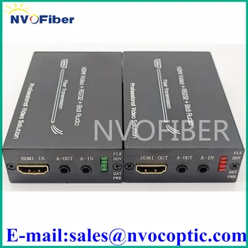 Удължител за HDMI 1920* 1200 при 60 Hz, 1-канален HDMI + 1-канален двупосочни стереозвук + 1-канален RS232 по Оптоволоконному Канал с Дуплексным LC SFP MMF
