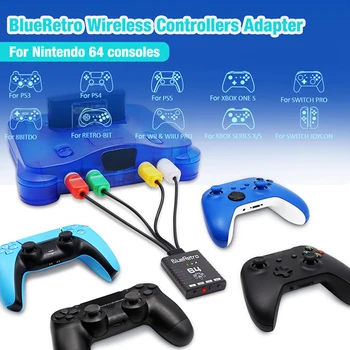 Адаптер на много потребители на безжичния контролер, адаптер-конвертор на преносим геймпада, Bluetooth-съвместими аксесоари за конзоли N64