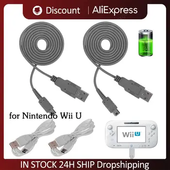 За Nintendo WII U хост USB кабел за зареждане 1 м гейм контролер Проводник за предаване на данни кабел за зарядно устройство Геймпад Конзола Линия на храна