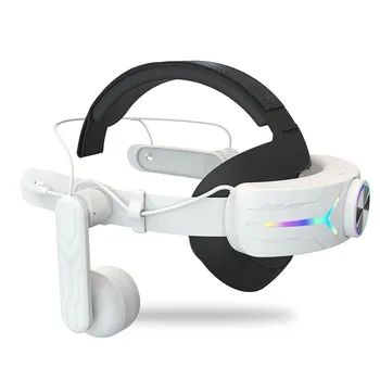 Подмяна Слушалки VR Elite Head Strap с Регулируема Глава RGB Подсветка, Вградена Батерия с капацитет от 8000 ма за VR-Точки Meta Quest 3