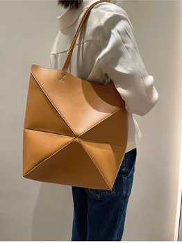 2023 висококачествена чанта пъзел игра, сгъваема чанта-тоут, кожени дизайнерски дамски чанти за пазаруване, чанта през рамо, голяма чанта
