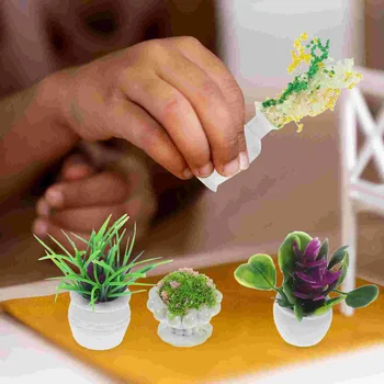 Модели миниатюри симулационни растения в саксии, растения за куклена къща, растения Бонзай, за да куклена къща, малка шарка от изкуствена зеленина