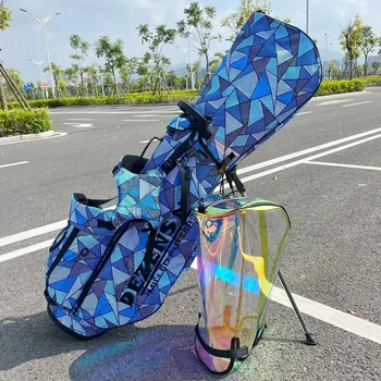 Нова модерна чанта-поставка за голф в розово ивица, ультралегкая мъжки и дамски спортни сакове за голф Caddie Bag