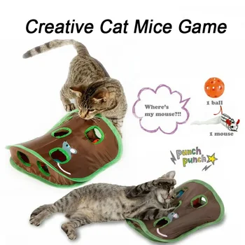 Играчки за отглеждане на домашни котки и мишки, палатка-камбанка с 9 дупки, тунел за игри котки, Сглобяеми играчки за лов на мишки, позволяват котенку Поддържа активността на домашни любимци.