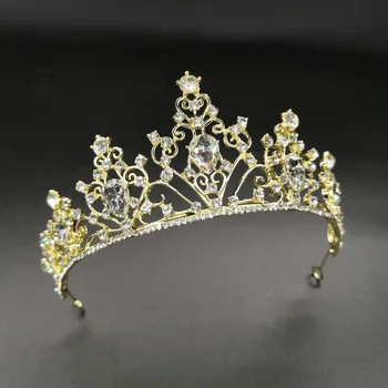 Булката Сватбена тиара короната Аксесоари за коса, Бижута Жените Кралица Момичета Сватбена превръзка на главата принцеса рожден ден