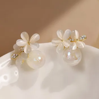 Нови дамски елегантни обеци с темперамент, подарък за годишнина, Модни бижута, аксесоари, обеци с изкуствени перли 20233772