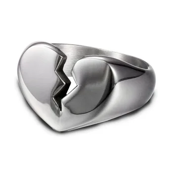 Нежни Творчески пръстен в стил пънк-рок, с разбито сърце за мъже, Жени, Унисекс Бижута за влюбени Аксесоари за партита Подаръци на Едро