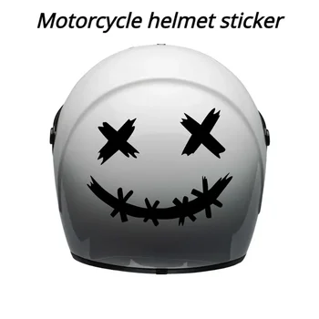 Персонализирани етикети за каскади с мотоциклет, етикети на каска, Автомобили Светоотражающая Водоустойчив стикер с усмивка на задното стъкло на колата за мотокрос