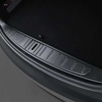 Защитно покритие за обратно виждане праг на багажника от въглеродни влакна, защита на бронята на багажника, защита броня багажник за Tesla Model X Аксесоари