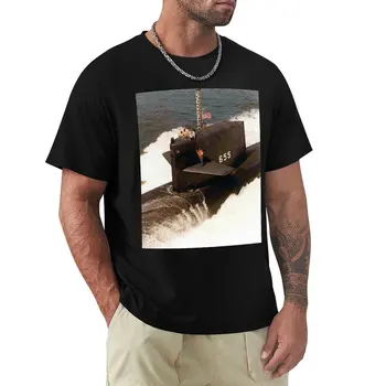 Риза от КОРАБНО магазин USS HENRY L. STIMSON (SSBN-655), тениски по поръчка, графична тениска, забавна тениска, мъжки дрехи