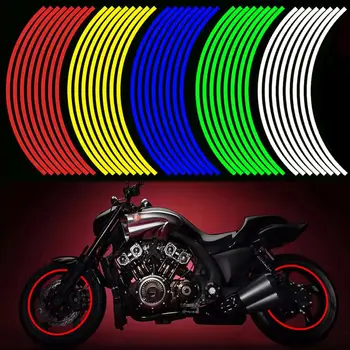 1 Чифт PVC мотоциклетни 18-инчови стикери върху джантата на колелото, модифицирани етикети на волана, светлоотразителни стикери за гуми на Едро, директен доставка