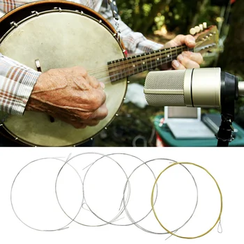 Издръжлив Комплект Струни за Банджо С Покритие от Медна сплав Музикална Тел за Банджо Силен Глас Струна на Банджо 5 Струнен Набор от Добър Резонанс за Банджо