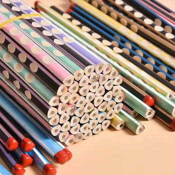 12 моливи с дупки За занимания с деца Писмо, в правилна поза, триъгълен дървен молив, канцелярскими принадлежности за обучение в офиса.