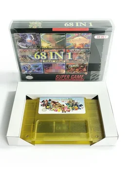 Мультиигровые касети Super 68 в 1 за 16-битова конзола SNES NTSC с Donkey Kong 1 2 3 Country Final Fantasy Game