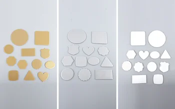 празен магнит за сублимация печат на бял цвят, цвят: златист, сребрист, магнит за хладилник, 100 бр. / лот