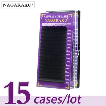 Удължаване на миглите NAGARAKU Индивидуални мигли 15 бр./лот Натурална норки 16 серия Класически мигли премиум-клас ръчно изработени