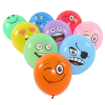 Украса за парти по случай рождения Ден на Надуваем балон с смайликом, латексови балони, 100шт. Сладки, забавни, големи очи, топки за душата на детето