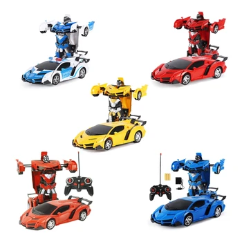 2024 Нов Робот-Трансформатор с Дистанционно Управление за Деца Мащабна Модел на Полицейска Машина 1:18 с Един Бутон Робот Деформация Кола Играчка В подарък