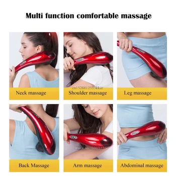 Електрическа масажът пръчка с делфина 220 В, масажор за шийката на матката, врата, раменете, кръста, домашен масажен чук за гърба, богат на функции за цялото тяло