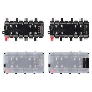 1-8-лентов RGB PWM hub-сплитер за фен на PC 12/4-пинов led захранващ адаптер