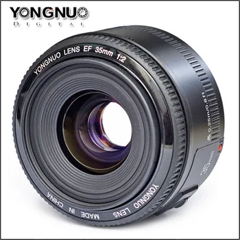 Полнокадровый обектив YONGNUO 35mm YN35mm F2 с Широкоъгълен Фиксиран Основен обектив за Canon EF Mount 600D 1000D За Nikon D3000 D5200 D800 D70s