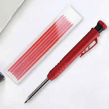 Твърди строително дърводелски молив 2,8 мм, вградена острилка, устойчив на надраскване графит на молив за маркиране на дървен материал с ръчно управление