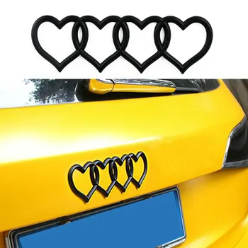 Лого Love Сърце, иконата на багажника, емблема, табелка, Подмяна на етикети на автомобили на Audi, стикер с логото на стикер на опашката на колата стикер на колата