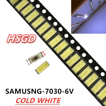 50 бр./лот ЗА обслужване на Samsung LCD телевизор led подсветка, Инв лампа SMD светодиоди 6V 7030 Студен бял светодиод