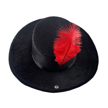 Ежедневни Реколта фетровая шапка с широка периферия, джентльменская шапка в ретро стил, фетровая шапка, Коледен cosplay, Джаз шапка, аксесоари за фотография