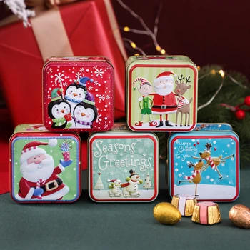 Коледната тема, Консервени Кутии, Сладък Карикатура на Дядо Коледа, Снежен човек, Кутии за опаковане на бонбони, шоколад, Коледни Подаръци