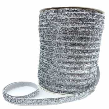 6 мм-38 мм Кадифе лента със сребърен блясък, лента за украса на сватбени партита ръчно изработени, лента за опаковане на подарък, кърпа за шиене със собствените си ръце