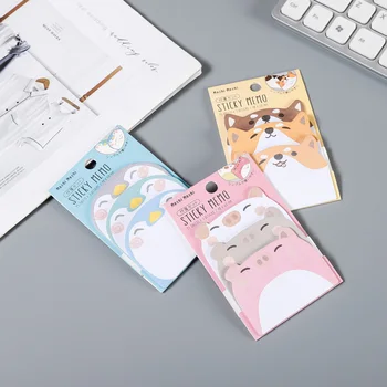 45 Листа / опаковка бележник за водене на записки в японски стил Kawaii Сладки животни, бележник за записи за студенти, детски подарък учебни принадлежности