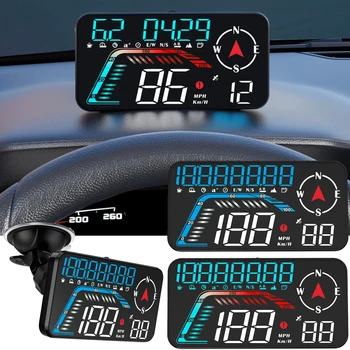 G12 GPS HUD Централен дисплей Проектор скоростта на колата на предното стъкло Умен брояч напомняне за превишаване на скоростта с led дисплей за всички автомобили
