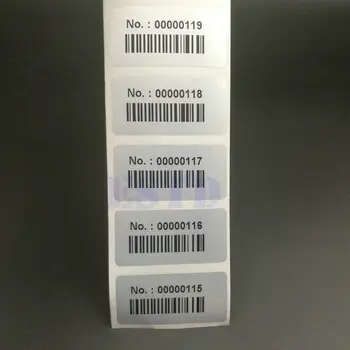 1 ролка цифрови 1000шт непромокаеми на етикети с последователни номера, номер на стикери, етикети с серийными стаи и бар-код 40 мм x 20 мм