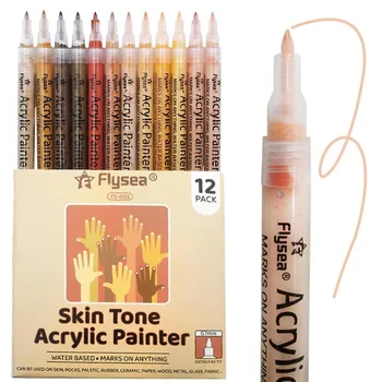 По-голям капацитет за 12 цвята, акрилни писалки за чертане, които не са токсични износоустойчиви писалка за рисуване, бързо съхнещи бои, маркери за наскальной живопис