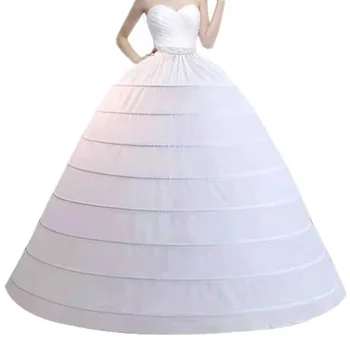 Дамски супер-буйни долните прагове с 8 обръча, полупрозрачна пола с дължина до пода, долната пола за буен рокли за сватбения бала