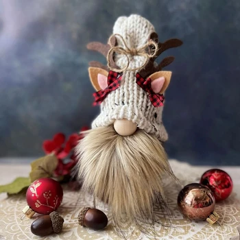 Джуджетата Плюшен кукла Джудже, Декорации на Подаръци, Коледни Украси Домът на Дядо Коледа Кукла Джудже, Джудже Украса на Коледната елха