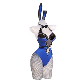 Yelan Cosplay Costume Game Genshin на Въздействието на Женски секси костюм за момиче-зайче, гащеризон, костюм на Заек Ye Lan за Хелоуин