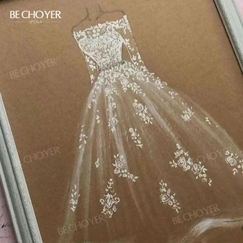 Сватбена Рокля ЗА 03 По поръчка H-Quality Bride Gown BECHOYER 2023 Нови Модни Апликация DZ Princess Plus Size Vestido De Noiva