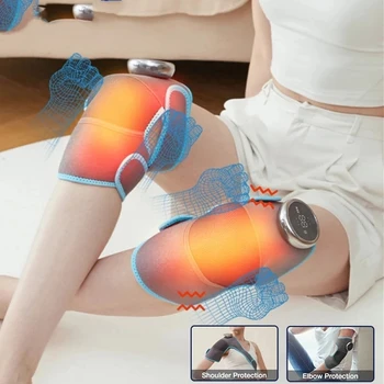 Нагревающий масажор за коляното, Електрически вибриращ масажор за рамото, физиотерапевтический подложка за краката, Артрит, терапия за облекчаване на болки в лакътната става