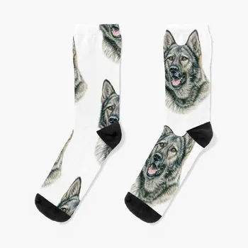 Чорапи за немски овчарки Grauer Sch?ferhund - сив Коледни чорапи за мъже, коледни чорапи, прозрачни чорапи за мъже