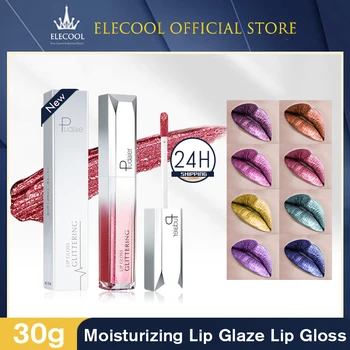 Pudaier 18-цветен Перлен Блясък за устни и Овлажняващ Глазура за устни Блясък Shine Гланц за устни Червило Sexy Lip Makeup TSLM1
