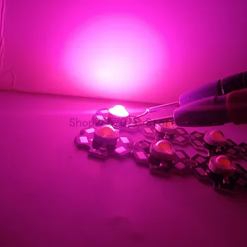 50 бр./лот, 3 W, led чип за отглеждане на пълна гама с печатна платка star, led лампи за отглеждане, led диод широк спектър от 380 нм-840 нм за стайни растения