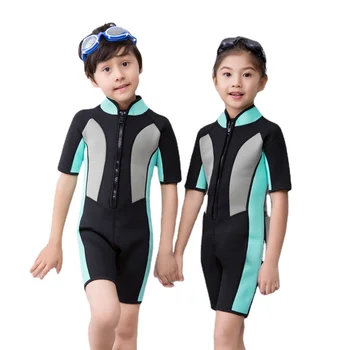 Hisea 2 мм и детски Неопренови костюми с къси ръкави, водолазни костюми за момчета/момичета, защита от акне, слитные изделия, сърфинг, гмуркане с шнорхел