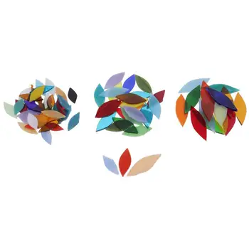 стъклена Мозайка Стъкло Многоцветен стъклена мозайка във вид на листенца от Мозайка плочки Цветни листа Цветни листа Плочки за художествено творчество