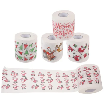 Коледна салфетка за Еднократна употреба, кърпички Кърпа за баня Коледна украса баня Ролка тоалетна хартия